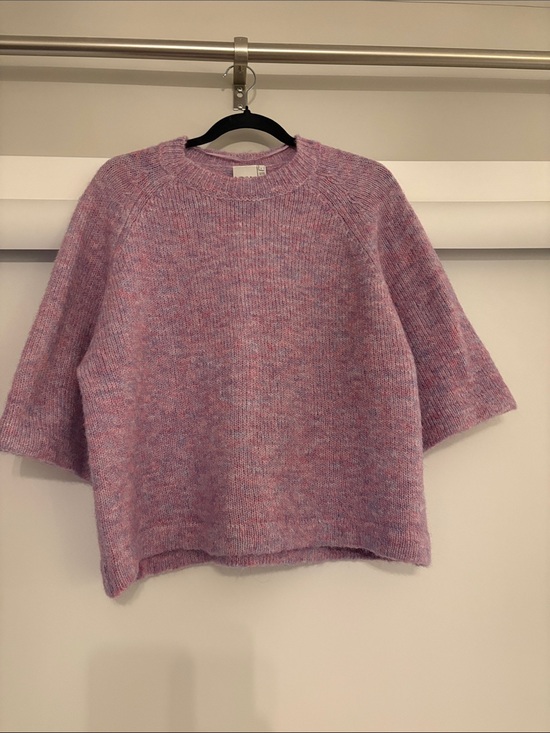 ICHI Sweaters - Relaxed Lavender Short-Sleeve Crewneck Sweater